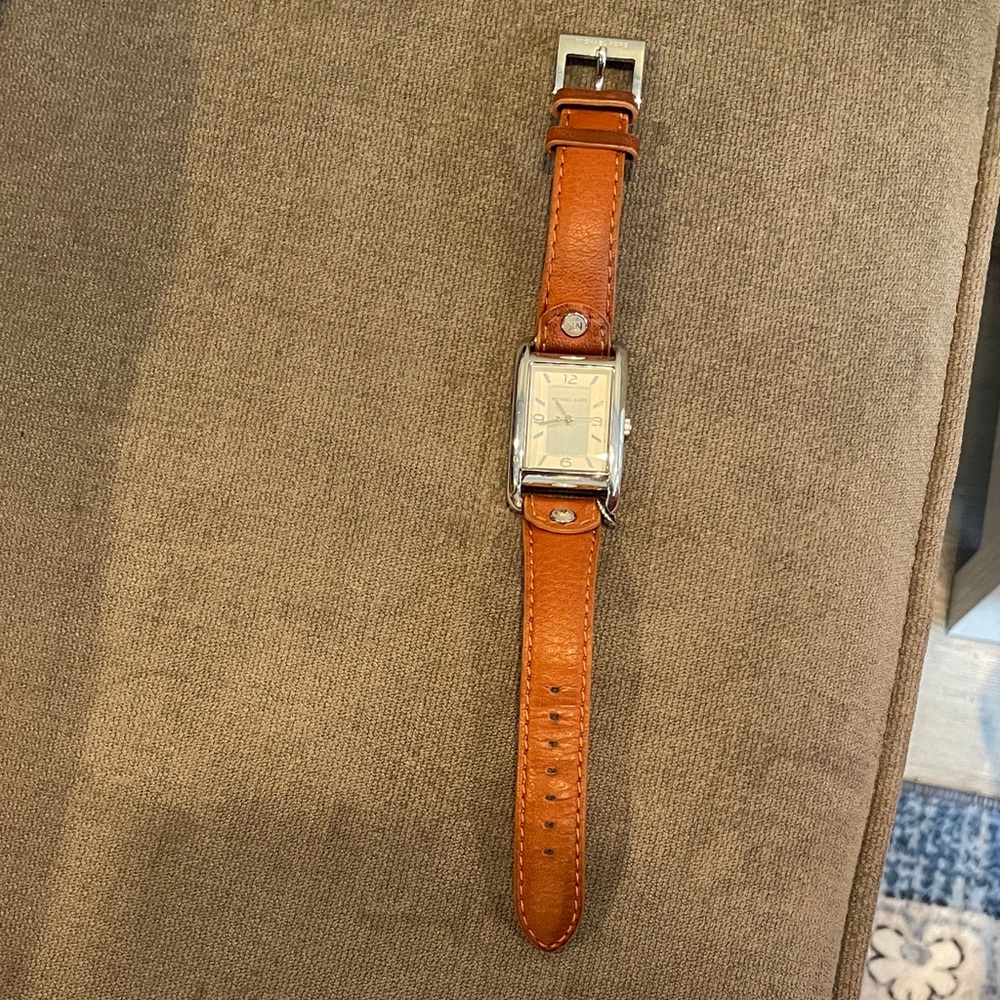 Michael Kors Silver and Brown Women's Watch - Picture 3 of 7